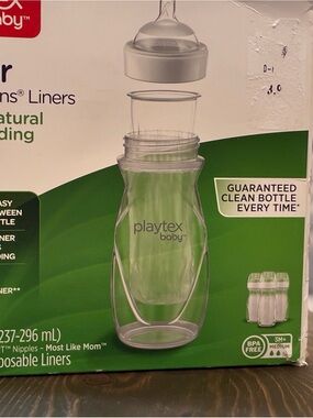 Playtex Baby Clear Feeding Bottle with Green Accent Graphics